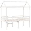 vidaXL Cama alta com telhado 90x190 cm pinho maciço branco