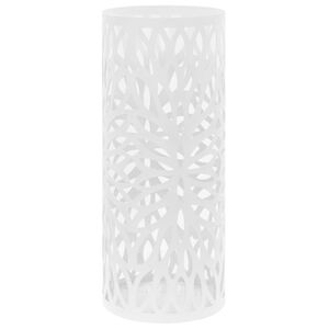 vidaXL Suporte para guarda-chuvas com folhas em aço branco