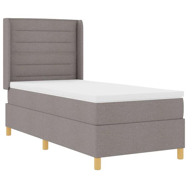 vidaXL Cama Box com colch&atilde;o Cinzento-acastanhado 80 x 200 cm tecido