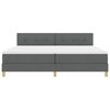 vidaXL Cama Box com colch&atilde;o Cinza Escuro 200 x 200 cm tecido