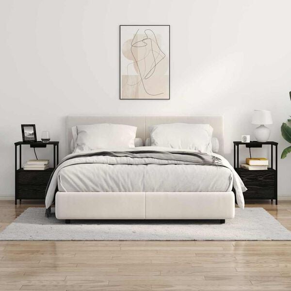 vidaXL Arm&aacute;rio de Cabeceira com gaveta Carvalho Preto 40 x 31 x 60 cm