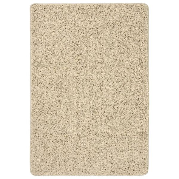 vidaXL Tapete shaggy 160x230 cm antiderrapante cor creme