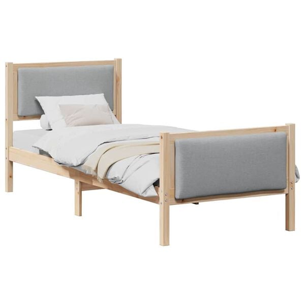 vidaXL Estrutura da Cama Cinzento-claro 75 x 190 cm tecido