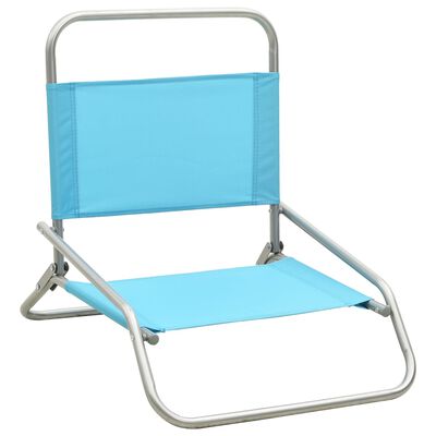 vidaXL Cadeiras de praia dobráveis 2 pcs tecido turquesa