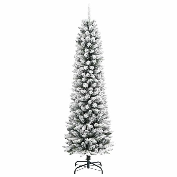 vidaXL &Aacute;rvore de Natal Artificial Branco 210 cm PVC, Metal e Pl&aacute;stico