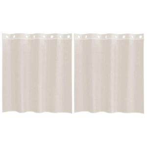 vidaXL Cortinas de voile com ilh&oacute;s 2 pcs creme 140x140 cm