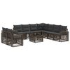vidaXL Conjunto de Sof&aacute; de Jardim 10 unid. Cinza e Cinza Escuro