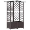 vidaXL Cama Elevada com Treli&ccedil;a e Telhado Castanho 122 x 40 x 138 cm
