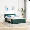 vidaXL Estrutura de cama otomana com colch&atilde;o 140x200 cm verde escuro