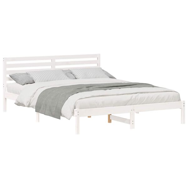 vidaXL Estrutura da Cama com cabeceira Branco 160 x 220 cm