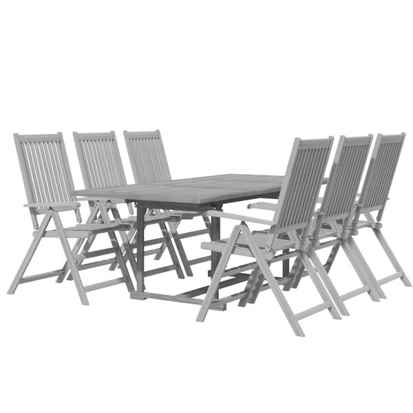 vidaXL 7 pcs conjunto de jantar jardim madeira ac&aacute;cia maci&ccedil;a