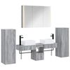 vidaXL Conjunto de M&oacute;veis para Banheiro 6 pcs Sonoma cinzento