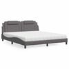 vidaXL Cama Viana com colch&atilde;o 180x200 cm couro artificial cinza
