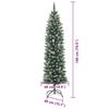 vidaXL &Aacute;rvore Slim de Natal Artificial Verde e Branco 180 cm