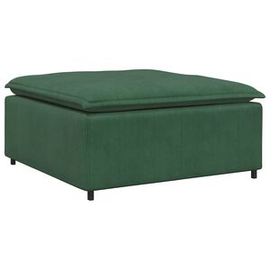 vidaXL M&oacute;dulo de sof&aacute; modular com apoio para os p&eacute;s, verde escuro, 100x100x48 cm