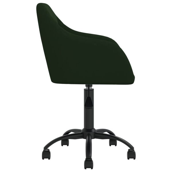 vidaXL Cadeiras de jantar giratorias 2 pcs veludo verde-escuro