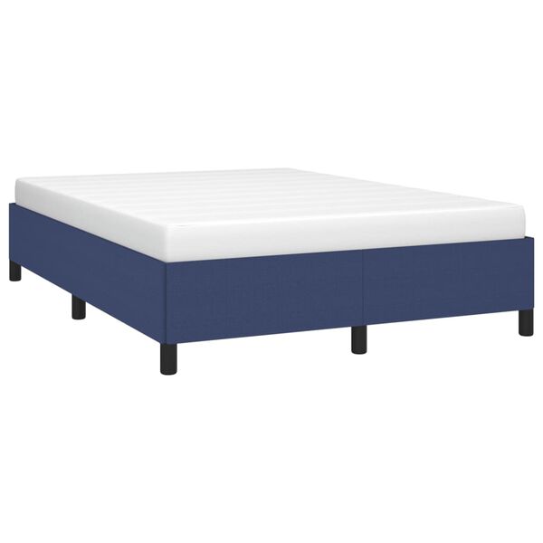 vidaXL Estrutura de cama sem colch&atilde;o 140x190 cm tecido azul