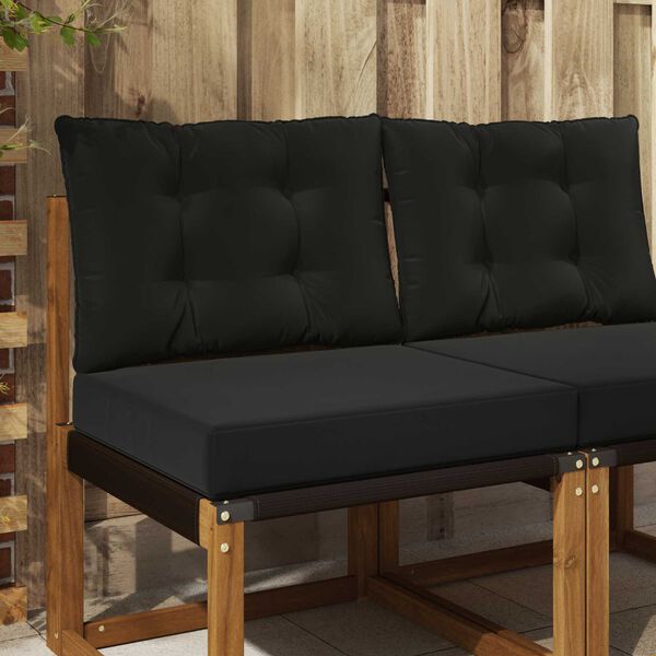vidaXL Almofada para Sof&aacute; Externo 2 pcs Preto Poli&eacute;ster