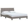 vidaXL Estrutura de cama sem colch&atilde;o Hanko 120x200 cm tecido cinza-acastanhado