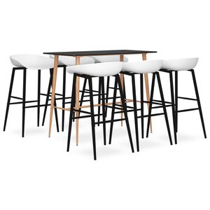 vidaXL 7 pcs conjunto de bar preto e branco