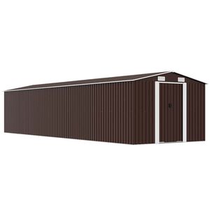 vidaXL Abrigo de jardim 257x779x181 cm a&ccedil;o galvanizado castanho