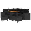 vidaXL Conjunto de Sof&aacute; de Jardim 8 unid. 7 lugar Preto vime PE