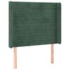 vidaXL Cabeceira cama c/ luzes LED veludo 93x16x118/128cm verde-escuro