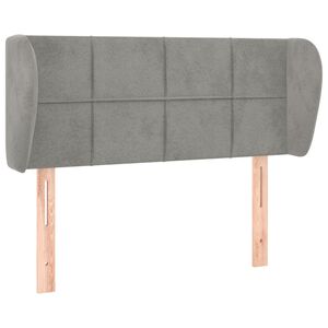 vidaXL Cabeceira de cama c/ abas veludo 83x23x78/88 cm cinzento-claro
