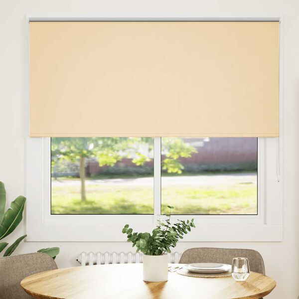 vidaXL Persiana de enrolar 145x130 cm largura tecido 141,6cm poli&eacute;ster