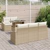 vidaXL Conjunto de Sof&aacute; de Jardim 6 pcs Bege Rattan Sint&eacute;tico