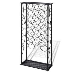 vidaXL Garrafeira de metal, suporte para 28 garrafas de vinho