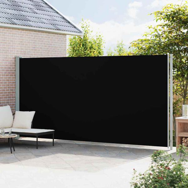 vidaXL Toldo lateral retr&aacute;til para p&aacute;tio 220x600 cm preto