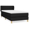 vidaXL Cama com molas/colch&atilde;o 80x200 cm tecido preto