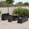 vidaXL Conjunto de Sof&aacute; de Jardim com almofada 9 pcs Preto