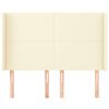 vidaXL Cabeceira cama c/ abas couro artificial 147x16x118/128 cm creme