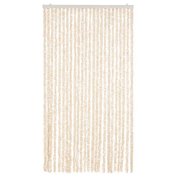 vidaXL Cortina anti-insetos 100x230 cm chenille bege e branco