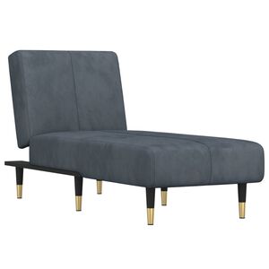 vidaXL Chaise longue veludo cinzento-escuro