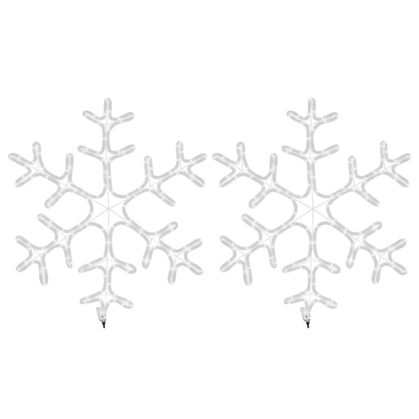 vidaXL Figuras de flocos de neves com LEDs 2pcs 59x59 cm branco quente
