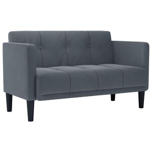 vidaXL Sof&aacute;-luvas 111 cm veludo cinzento-escuro