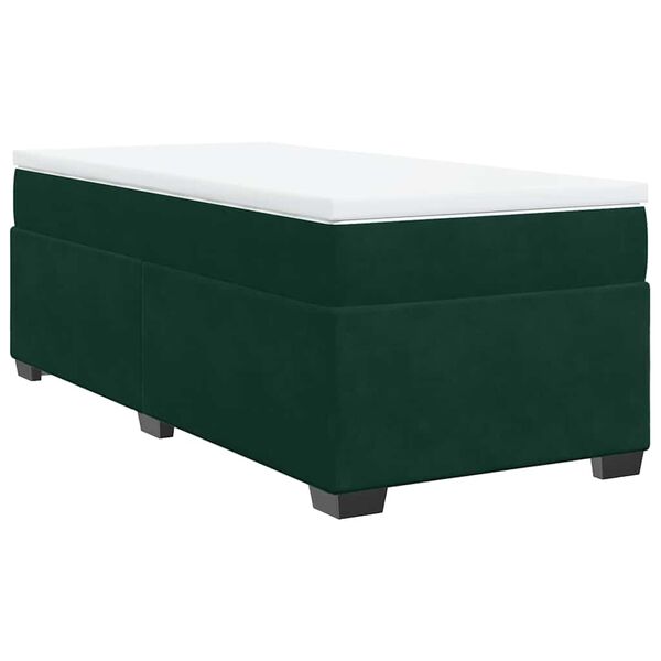 vidaXL Cama com molas/colch&atilde;o 80x200 cm veludo verde-escuro