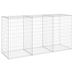 vidaXL Muro gabi&atilde;o com tampas a&ccedil;o galvanizado 200x60x100 cm