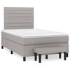 vidaXL Cama boxspring com colch&atilde;o 120x190 cm tecido cinzento-claro