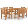 vidaXL Conjunto de jantar de jardim de 7 pe&ccedil;as 160x80 cm madeira de teca maci&ccedil;a