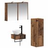 vidaXL Conjunto de Arm&aacute;rios para Banheiro 4 pcs Madeira antiga