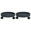vidaXL Carrinhos de plantas c/ rodas 2 pcs di&acirc;metro 34 cm 35 kg cinza