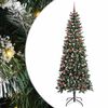 vidaXL &Aacute;rvore de Natal Artificial Verde 210 cm PVC, Pl&aacute;stico e A&ccedil;o