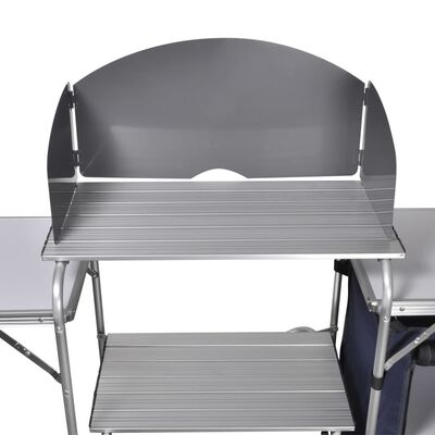 vidaXL Unidade cozinha p/ campismo dobrável c/ para-brisas de alumínio