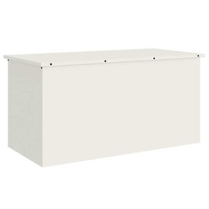 vidaXL Caixa de Armazenamento Externa Branco 100 x 50,5 x 50 cm A&ccedil;o