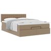 vidaXL Estrutura de cama otomana com colch&atilde;o cappucino 140x190 cm