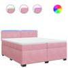 vidaXL Cama com molas/colch&atilde;o 200x200 cm veludo rosa